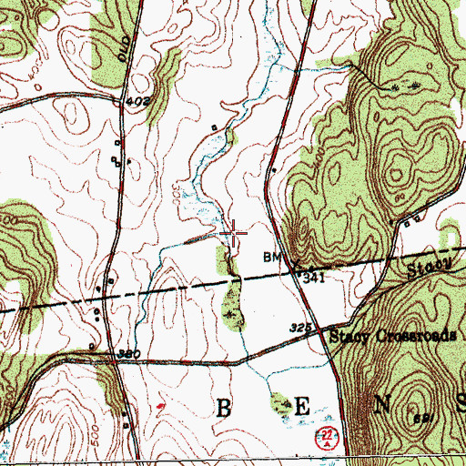Topographic Map of Stacy Brook, VT