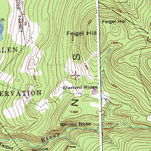 Topographic Map of Starbird Ridge, VT