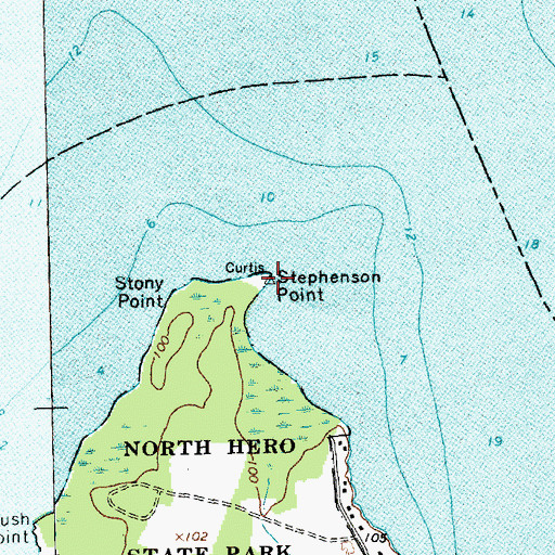 Topographic Map of Stephenson Point, VT