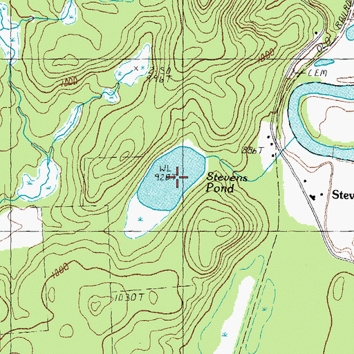 Topographic Map of Stevens Pond, VT