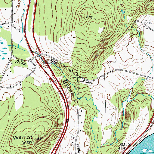 Topographic Map of Stevens School, VT
