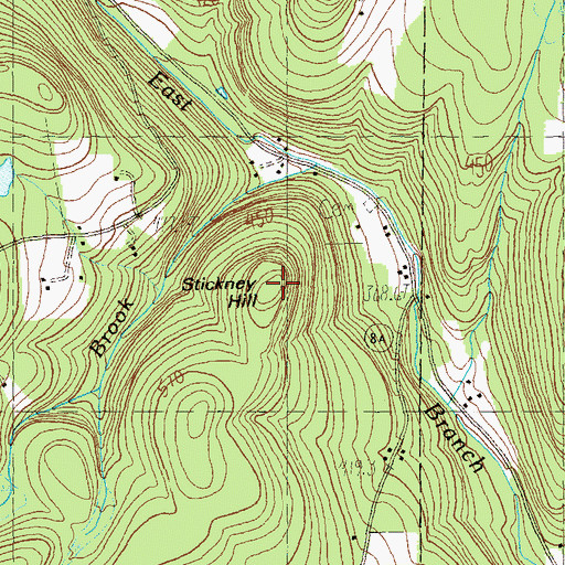Topographic Map of Stickney Hill, VT