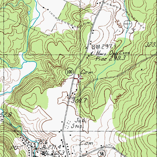 Topographic Map of Saint Ignatius Cemetery, VT