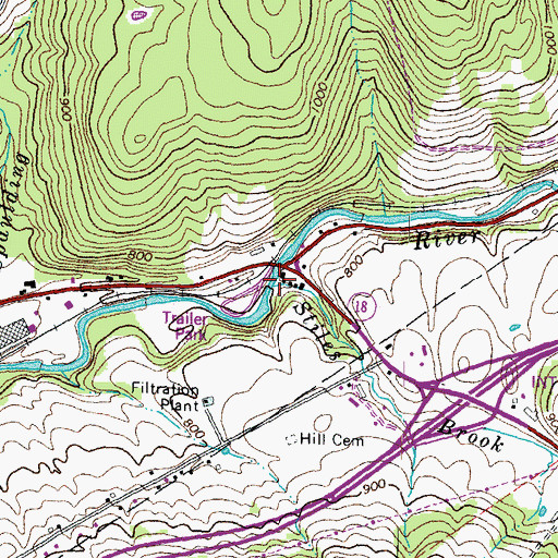 Topographic Map of Stiles Brook, VT