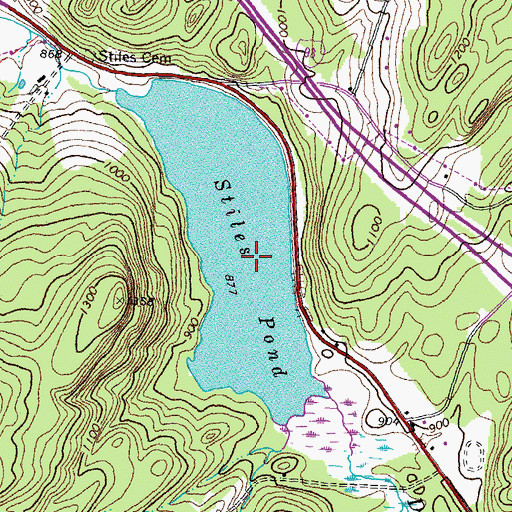 Topographic Map of Stiles Pond, VT