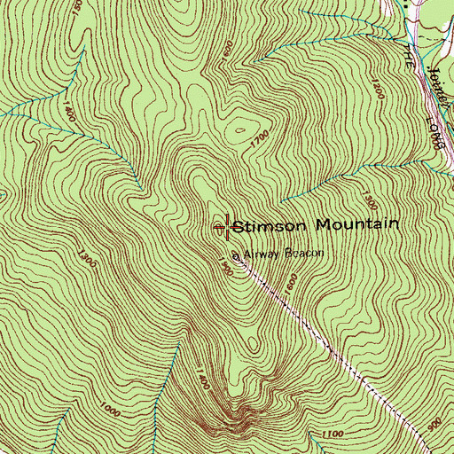 Topographic Map of Stimson Mountain, VT