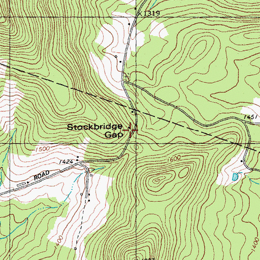 Topographic Map of Stockbridge Gap, VT