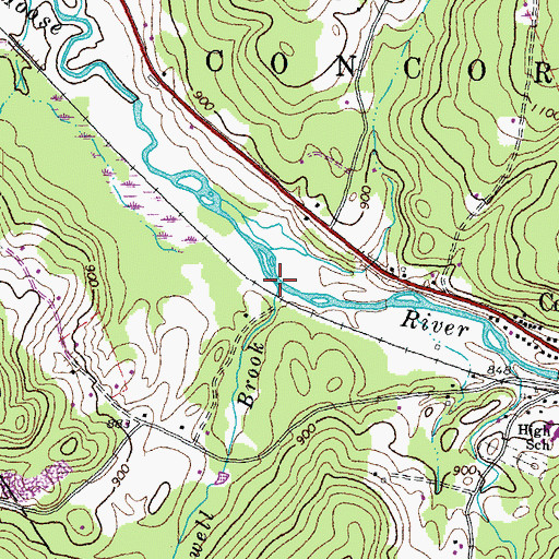 Topographic Map of Stockwell Brook, VT