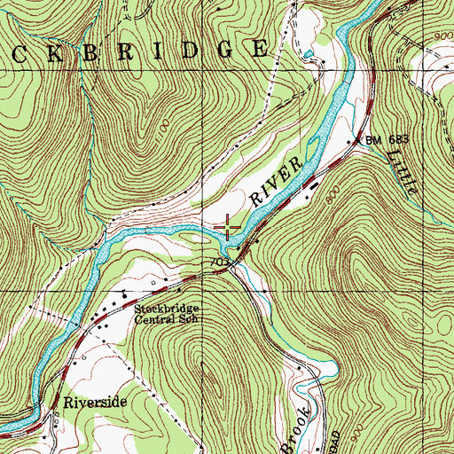 Topographic Map of Stony Brook, VT
