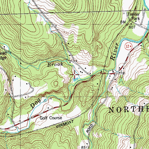 Topographic Map of Stony Brook, VT