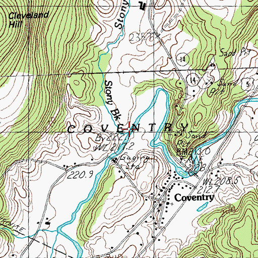 Topographic Map of Stony Brook, VT