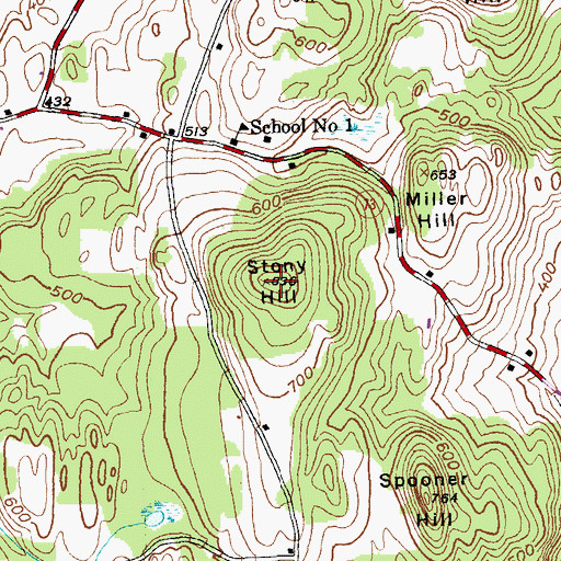 Topographic Map of Stony Hill, VT