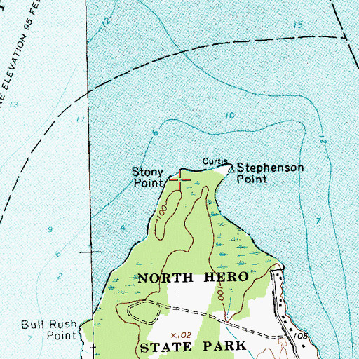 Topographic Map of Stony Point, VT