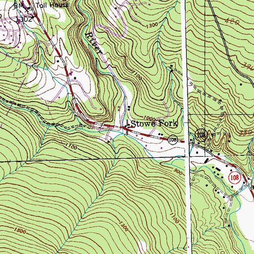 Topographic Map of Stowe Fork, VT
