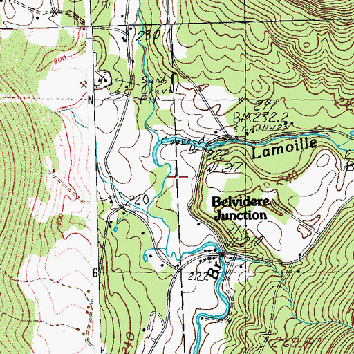 Topographic Map of Streeter Brook, VT