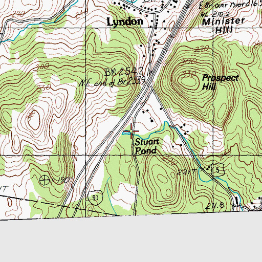 Topographic Map of Stuart Pond, VT