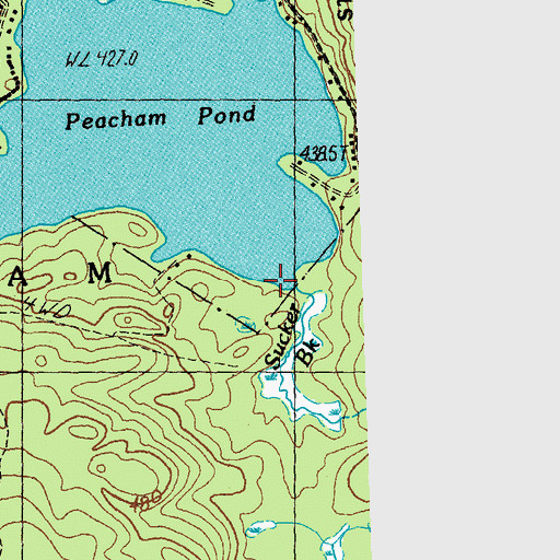 Topographic Map of Sucker Brook, VT