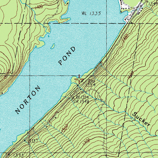 Topographic Map of Sucker Brook, VT