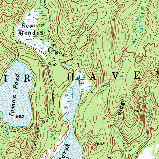 Topographic Map of Sucker Creek, VT