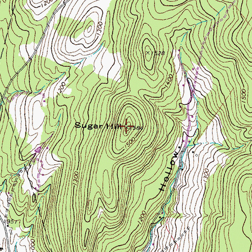 Topographic Map of Sugar Hill, VT