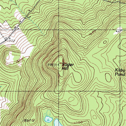 Topographic Map of Sugar Hill, VT
