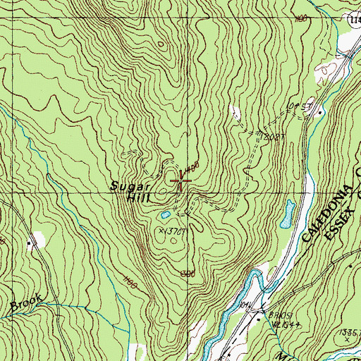 Topographic Map of Sugar Hill, VT
