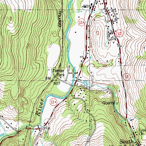 Topographic Map of Sunny Brook, VT