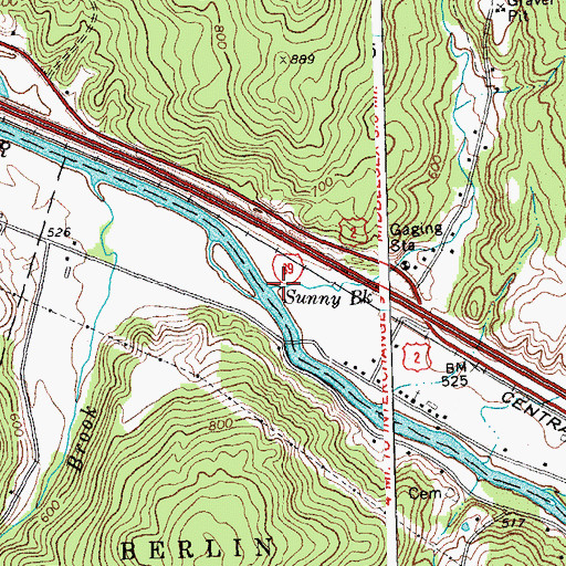 Topographic Map of Sunny Brook, VT