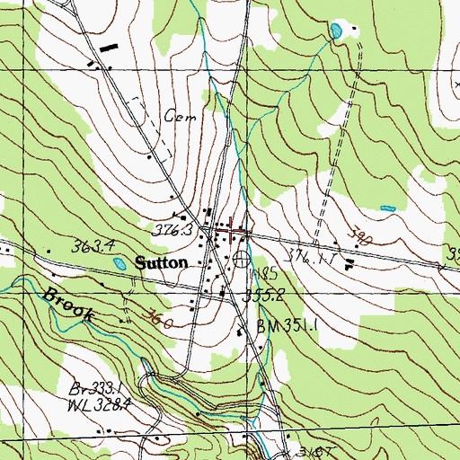 Topographic Map of Sutton, VT