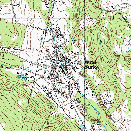 Topographic Map of Sutton River, VT