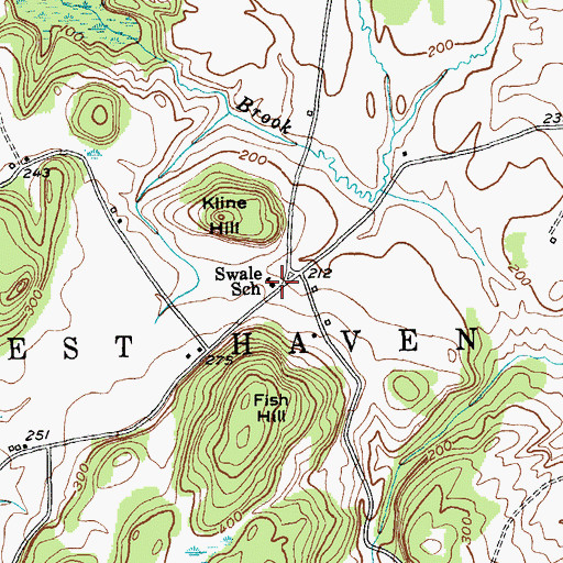 Topographic Map of Swale School, VT