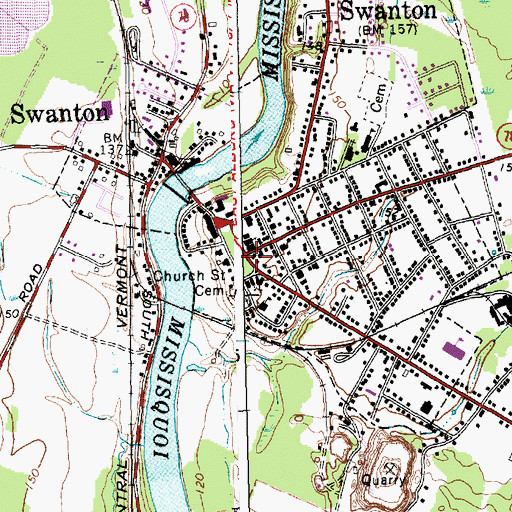 Topographic Map of Swanton, VT