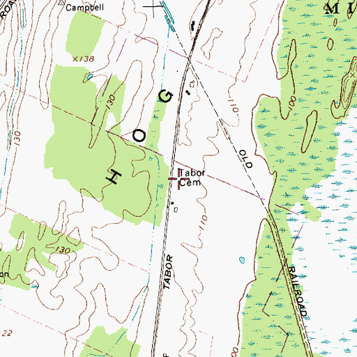 Topographic Map of Tabor Cemetery, VT