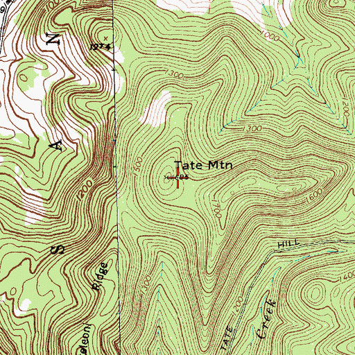 Topographic Map of Tate Mountain, VT