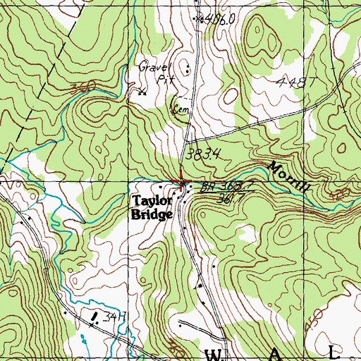 Topographic Map of Taylor Bridge, VT