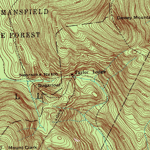Topographic Map of Taylor Lodge, VT