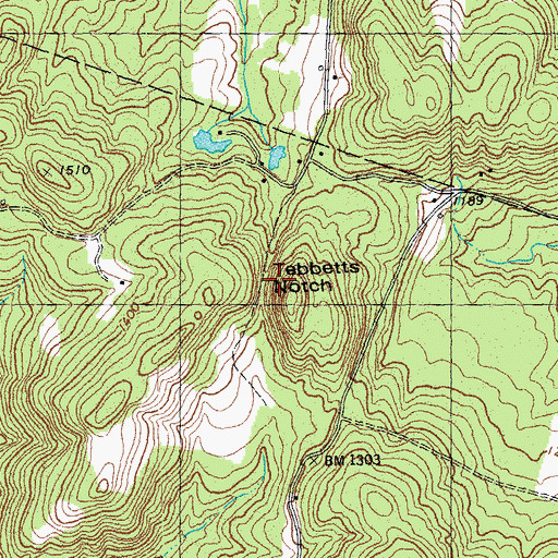 Topographic Map of Tebbetts Notch, VT
