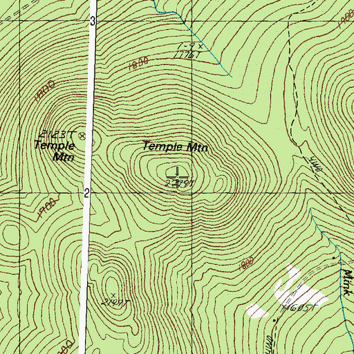 Topographic Map of Temple Mountain, VT