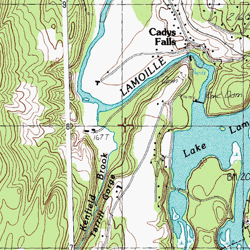 Topographic Map of Terrill Gorge, VT