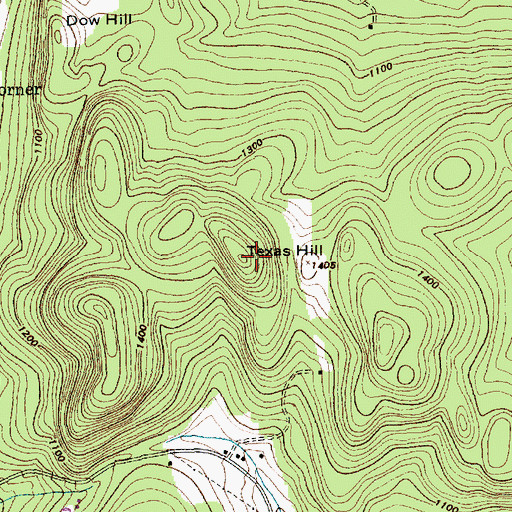 Topographic Map of Texas Hill, VT