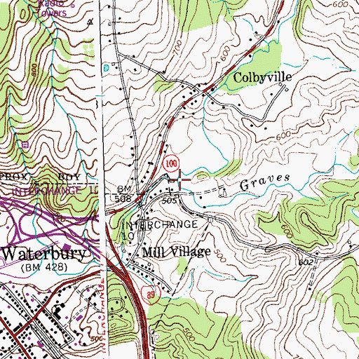 Topographic Map of Thatcher Brook, VT