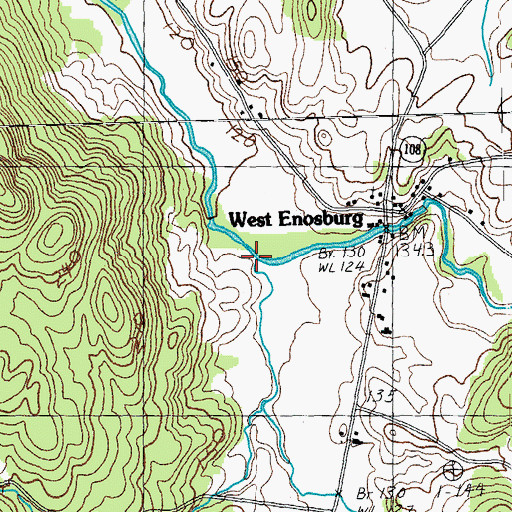 Topographic Map of The Branch, VT