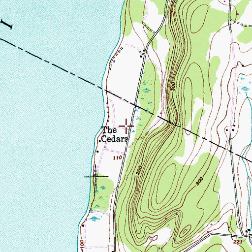 Topographic Map of The Cedars, VT