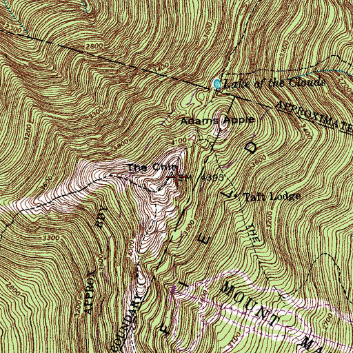 Topographic Map of The Chin, VT