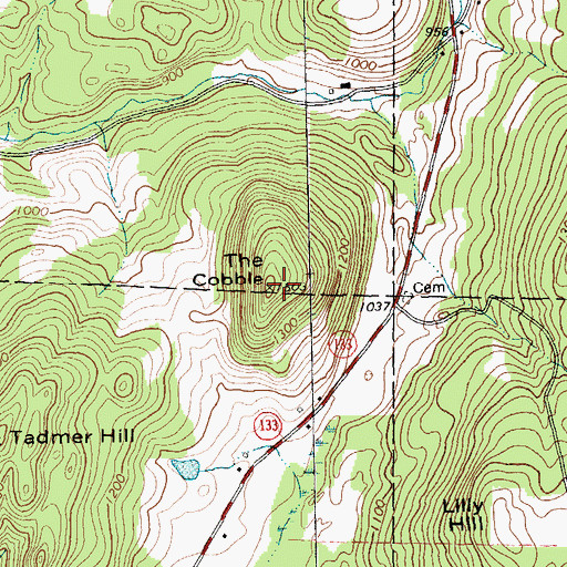 Topographic Map of The Cobble, VT