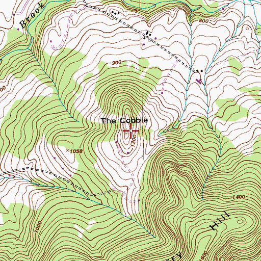 Topographic Map of The Cobble, VT
