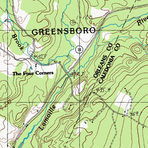 Topographic Map of The Four Corners, VT