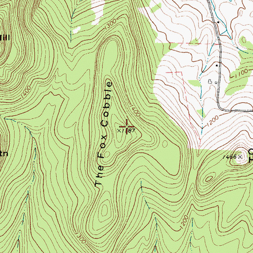 Topographic Map of The Fox Cobble, VT