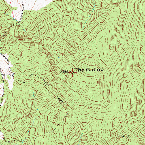 Topographic Map of The Gallop, VT