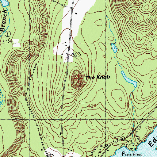 Topographic Map of The Knob, VT
